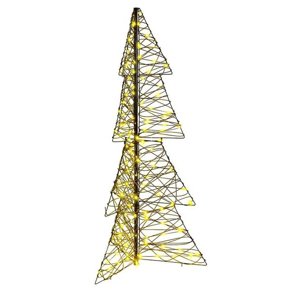 vidaXL Kerstboom met 160 LED Warmwit 150 cm Rattan