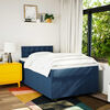 vidaXL Boxspring met matras stof blauw 120x190 cm