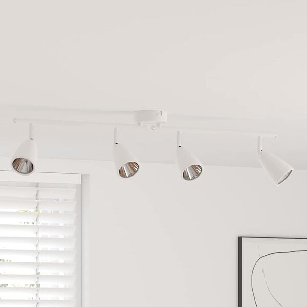 vidaXL Plafondspot met schijnwerpers Wit 25.5 x 8 x 16 cm Metaal