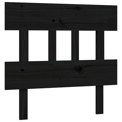 vidaXL Bedframe met hoofdbord massief hout zwart