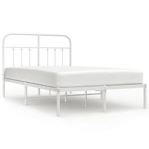 vidaXL Bedframe met hoofdbord metaal wit 120x190 cm