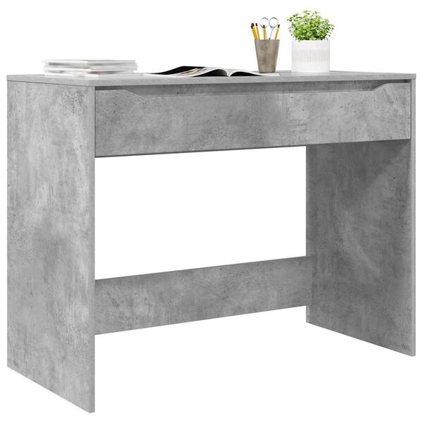 vidaXL Bureau met lade Beton Grijs 100 x 50 x 78 cm Bewerkt hout