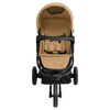 vidaXL Kinderwagen met 3 wielen staal taupe en zwart