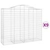vidaXL Schanskorven 9 st gewelfd 200x50x160/180 cm ijzer