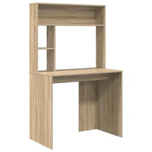 vidaXL Bureau met plank Sonoma Eiken 91 x 50 x 149 cm Bewerkt hout