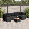 vidaXL 8-delige Loungeset met kussens poly rattan zwart
