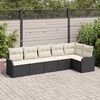 vidaXL Tuin Sofa Set met kussen met opslag 6 pcs Zwart Poly riet