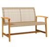 vidaXL 5-delige Loungeset poly rattan en acaciahout beige
