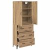 vidaXL Highboard Artisan Eiken 69,5 x 34 x 180 cm Bewerkt hout