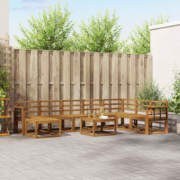 vidaXL Buiten bankenset 9 pcs Naturel Massief Acaciahout
