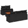 vidaXL Tuinbankenset 6 st Zwart poly rattan