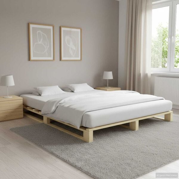 vidaXL Bedframe pallet massief grenenhout 200x200 cm