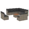vidaXL 12-delige Loungeset met kussens poly rattan grijs