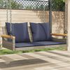 vidaXL Schommelbank met kussens 109x62x40 cm poly rattan grijs