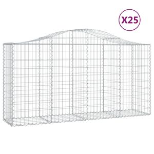 vidaXL Schanskorven 25 st gewelfd 200x50x100/120 cm ijzer