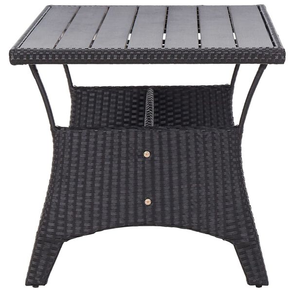 vidaXL Tuintafel 120x70x66 cm poly rattan zwart