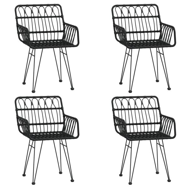 vidaXL 5-delige Tuinset poly rattan zwart