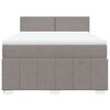 vidaXL Boxspring met matras stof taupe 140x190 cm
