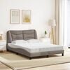 vidaXL Bed met matras "Hvar" stof taupe 120x200 cm