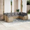 vidaXL 9-delige Loungeset met kussens poly rattan beige
