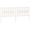 vidaXL Hoofdbord 205,5x4x100 cm massief grenenhout wit