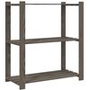vidaXL Opbergrek 3-laags 80x38x90 cm massief grenenhout grijs