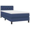 vidaXL Boxspring met matras en LED stof blauw 80x200 cm