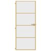 vidaXL Binnendeur smal 83x201,5 cm gehard glas en aluminium goudkleur