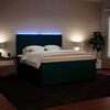vidaXL Boxspring met matras fluweel blauw 180x200 cm