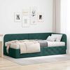 vidaXL Hoekbedframe met matras Donkergroen 90 x 190 cm Stof