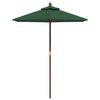 vidaXL Parasol met houten paal 196x231 cm groen