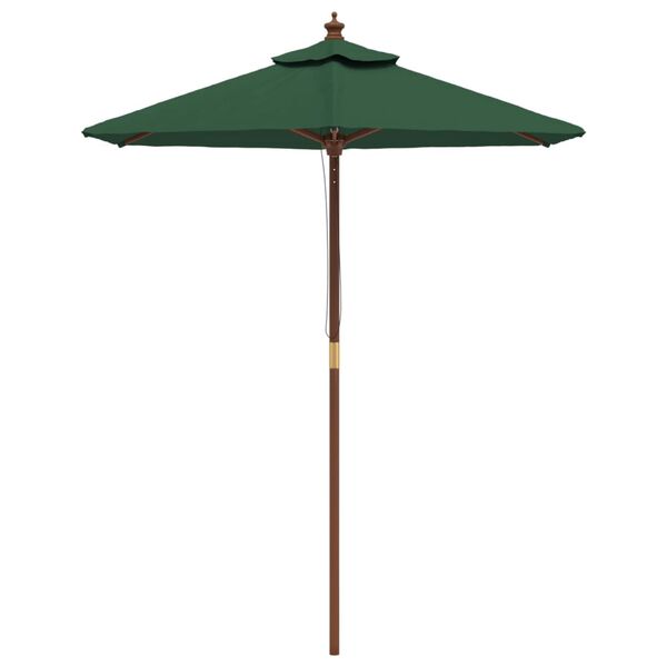 vidaXL Parasol met houten paal 196x231 cm groen