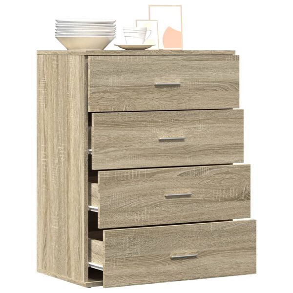 vidaXL Dressoir 60x39x80 cm bewerkt hout sonoma eikenkleurig
