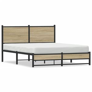 vidaXL Bedframe zonder matras metaal sonoma eikenkleurig 137x190 cm