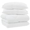 vidaXL Dekbed met Kussens 3 pcs Wit Microfiber en Dons Feather
