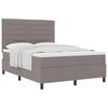 vidaXL Boxspringbed met matras met hoofdeinde Taupe 140 x 190 cm Stof