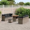 vidaXL Tuin Sofa Set met kussen 9 pcs Grijs poly rattan