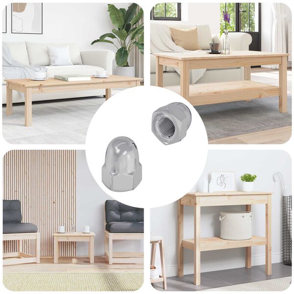 vidaXL Moer 2 pcs Zilver M6 x 10 mm IJzer