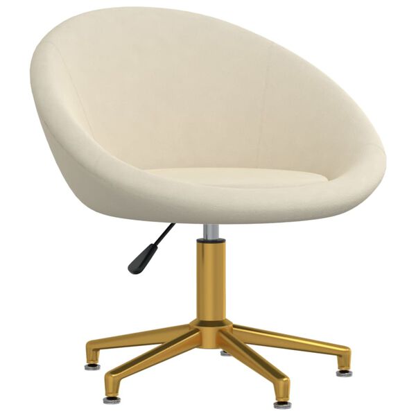 vidaXL Eetkamerstoelen 2 st fluweel cr&egrave;mekleurig