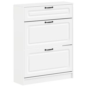vidaXL Schoenenkast UTRECHT 78 x 24 x 100 cm Bewerkt hout Wit