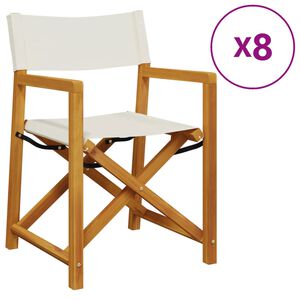 vidaXL Tuinstoelen 8 st inklapbaar stof cr&egrave;mewit