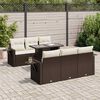 vidaXL 7-delige Loungeset met kussens poly rattan bruin