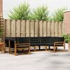 vidaXL Buiten bankenset met kussen 6 pcs Natuurlijk en Zwart