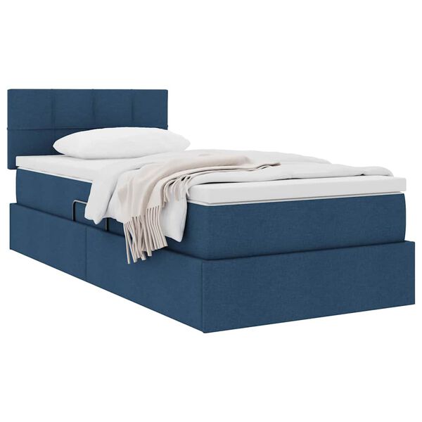 vidaXL Opbergbed met matras met matras Blauw 100 x 200 cm Bewerkt hout