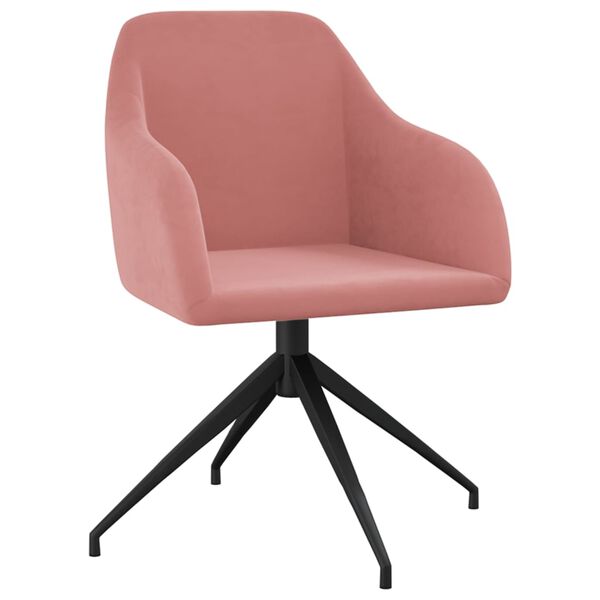 vidaXL Eetkamerstoelen 2 st fluweel roze
