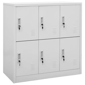 vidaXL Lockerkast 90x45x92,5 cm staal lichtgrijs