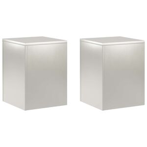 vidaXL Plantenstandaard 2 pcs zilver 30 x 30 x 40 cm Staal
