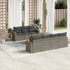 vidaXL 8-delige Loungeset met kussens poly rattan grijs