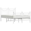 vidaXL Bedframe met hoofd- en voeteneinde metaal wit 135x190 cm