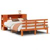 vidaXL Bed met boekenkast zonder matras grenenhout wasbruin 140x190 cm